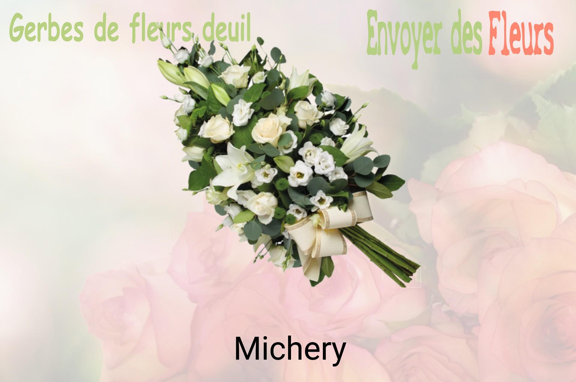 Gerbe de fleurs de deuil livrée à Michery
